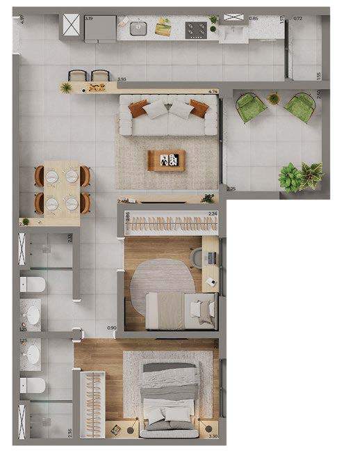 Apartamento à venda com 62m², 2 quartos com vaga - 10