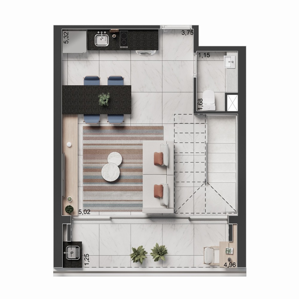 Apartamento à venda com 53m², 1 quarto sem vaga - 25
