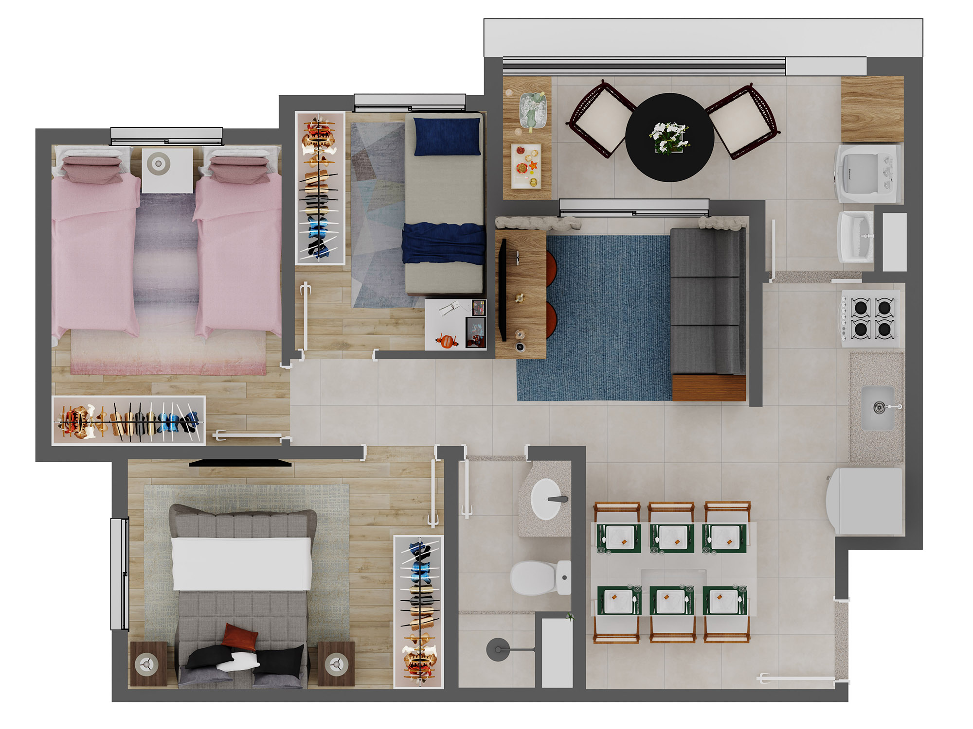 Apartamento à venda com 55m², 3 quartos com vaga - 28