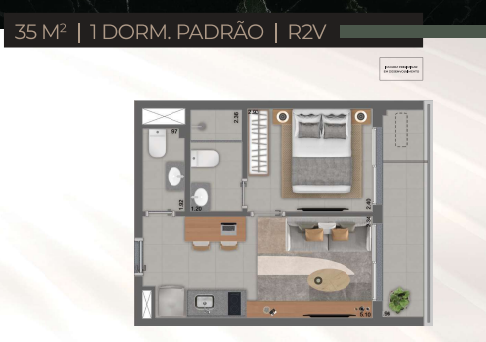 Apartamento à venda com 35m², 1 quarto sem vaga - 19