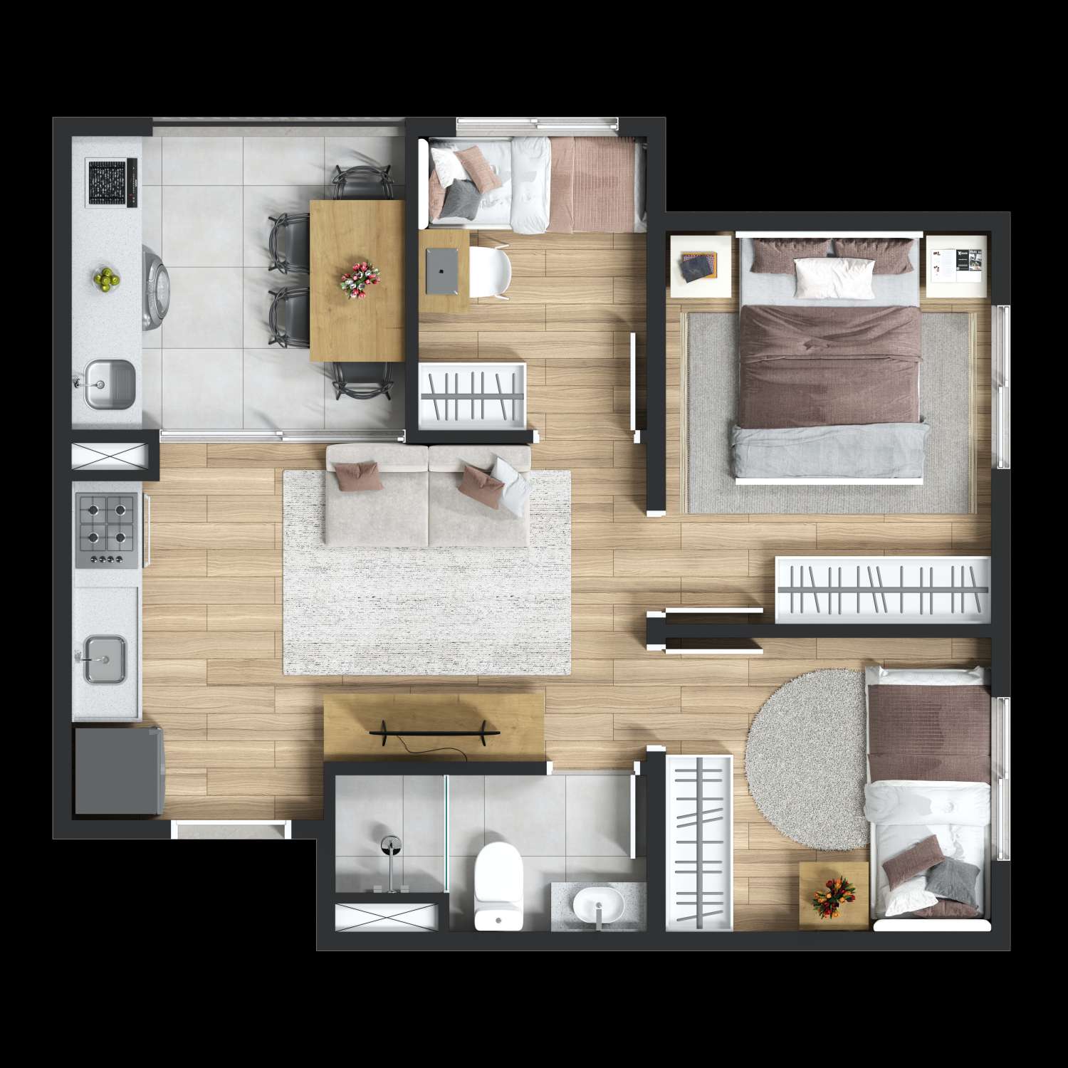 Apartamento à venda com 39m², 3 quartos sem vaga - 26