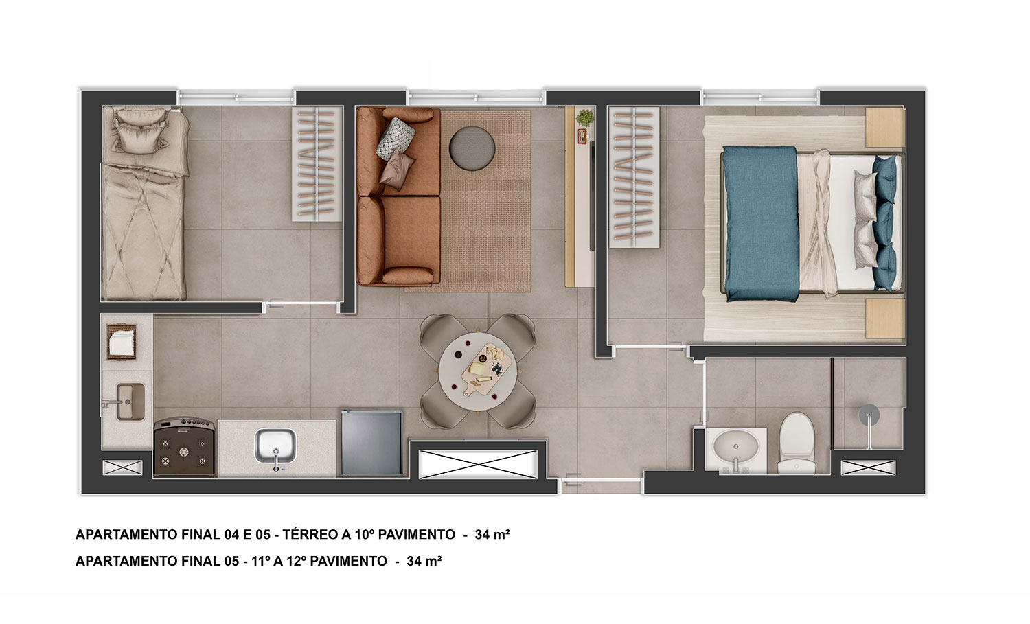 Apartamento à venda com 34m², 2 quartos sem vaga - 30
