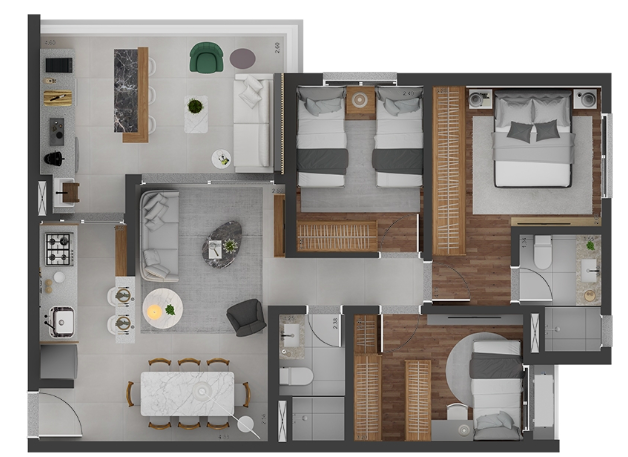 Apartamento à venda com 85m², 3 quartos com vaga - 12