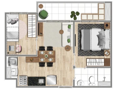 Apartamento à venda com 40m², 2 quartos sem vaga - 20