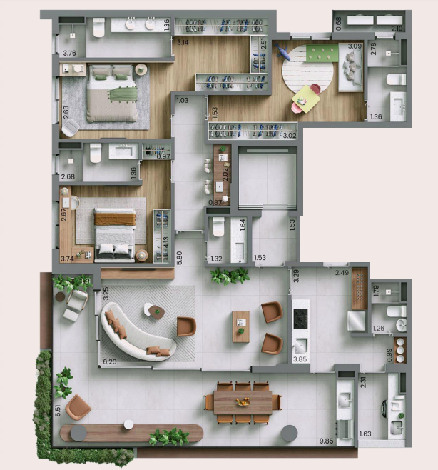 Apartamento à venda com 150m², 3 quartos com vaga - 17