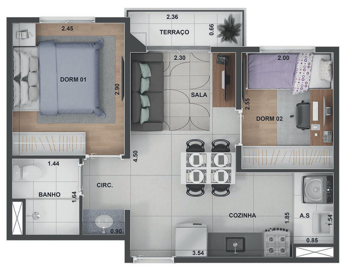 Apartamento à venda com 37m², 2 quartos sem vaga - 25