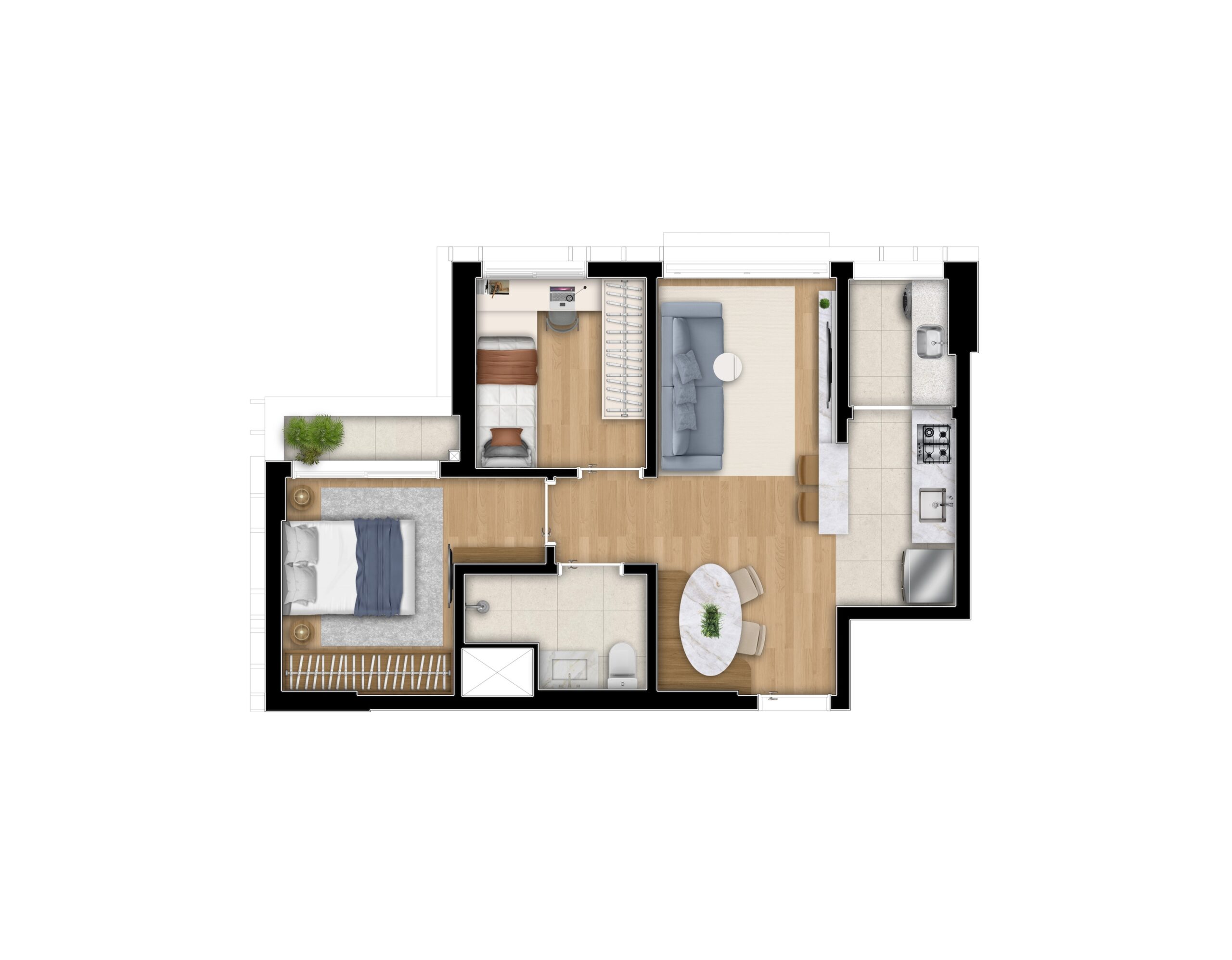 Apartamento à venda com 52m², 2 quartos sem vaga - 15