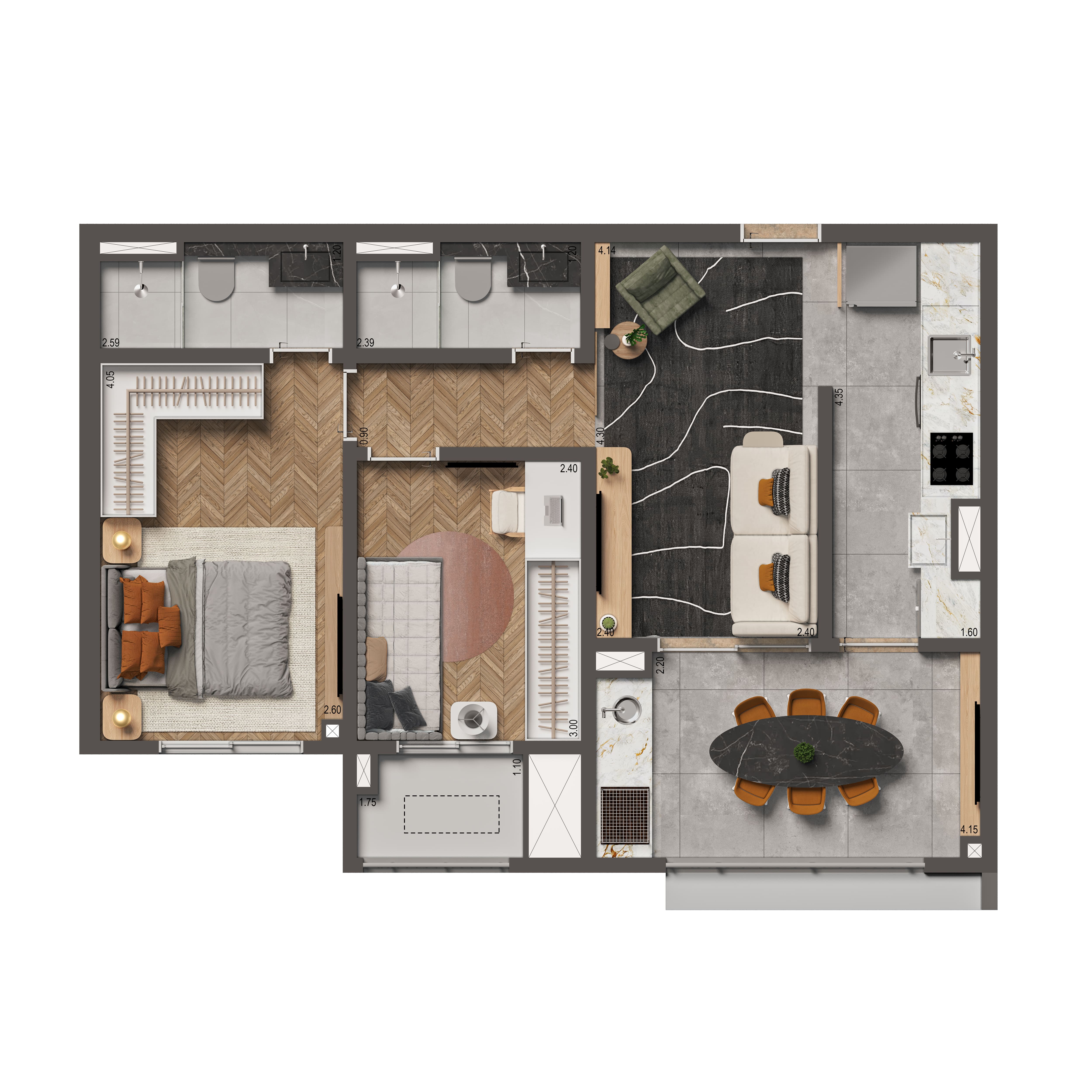 Apartamento à venda com 62m², 1 quarto com vaga - 19