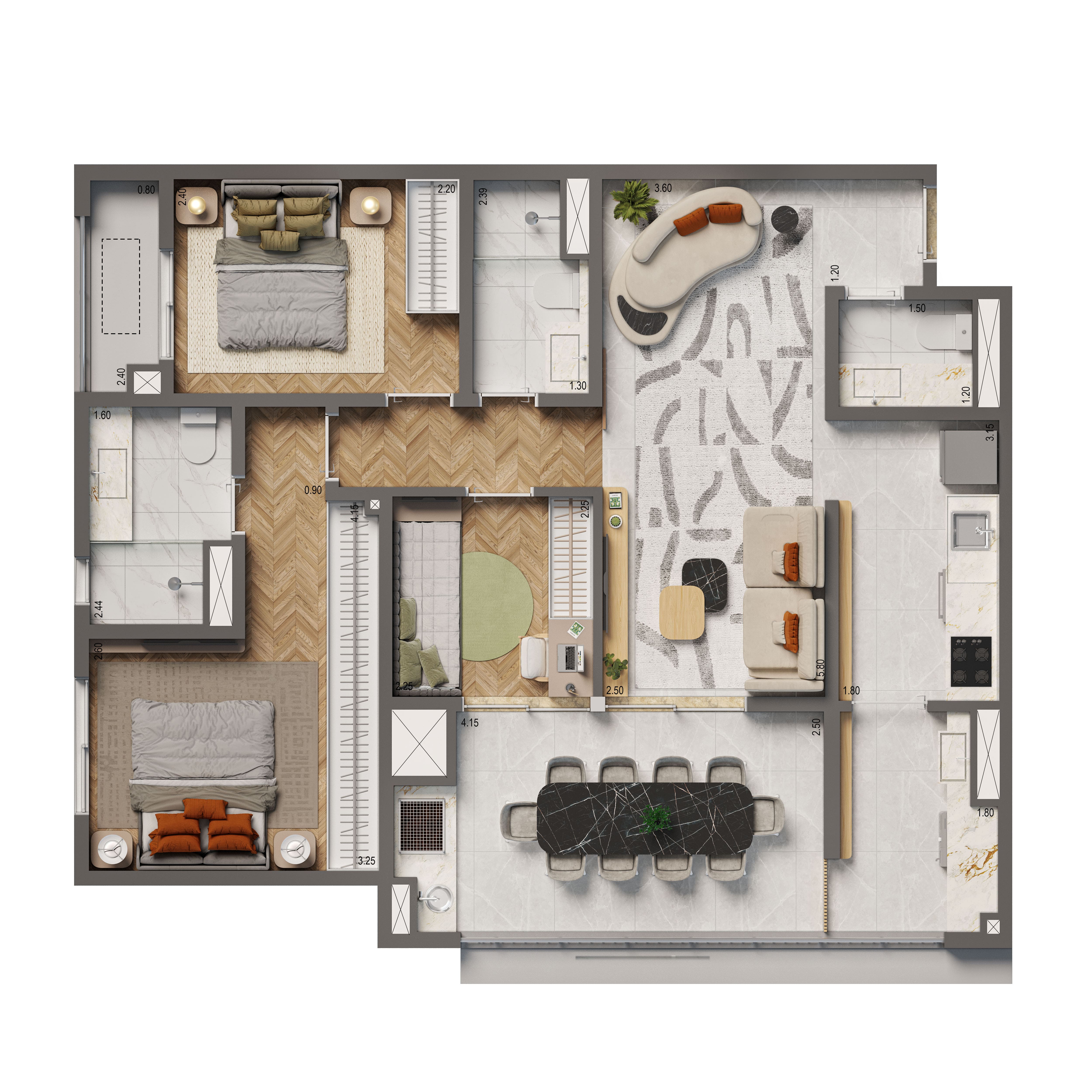 Apartamento à venda com 86m², 2 quartos com vaga - 20