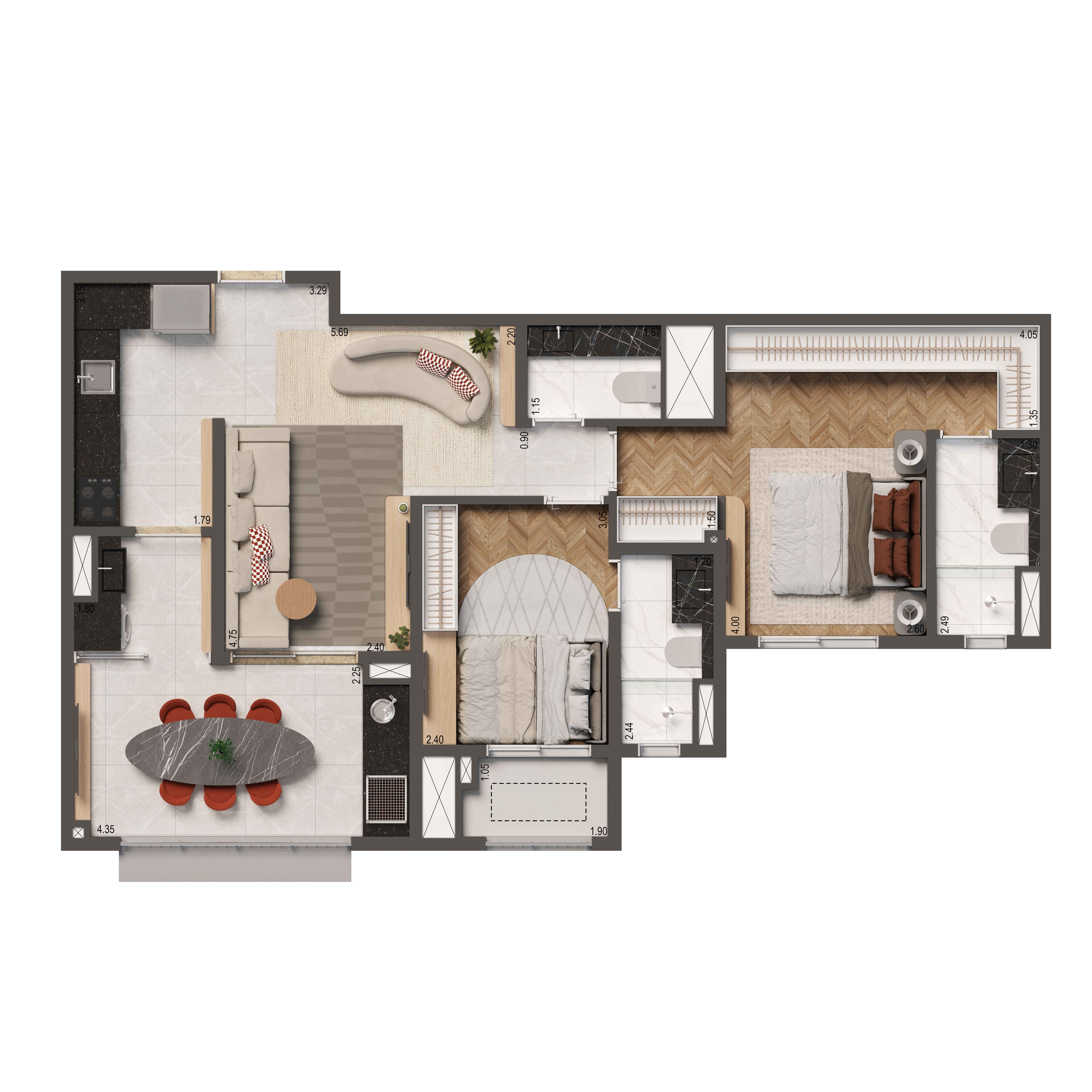 Apartamento à venda com 74m², 2 quartos com vaga - 19