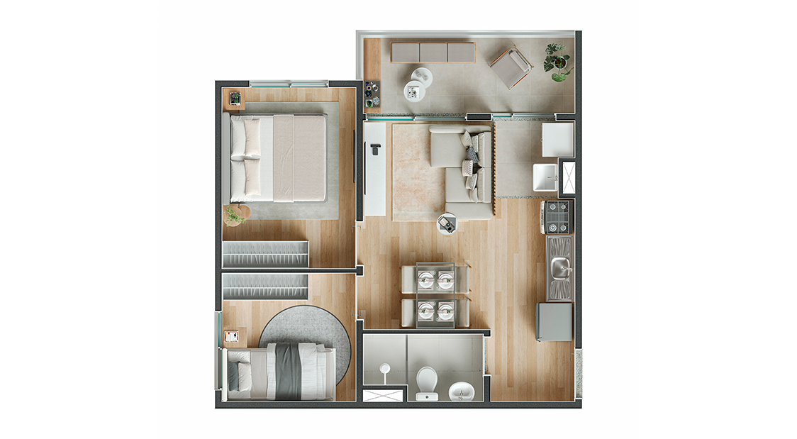 Apartamento à venda com 42m², 2 quartos sem vaga - 18