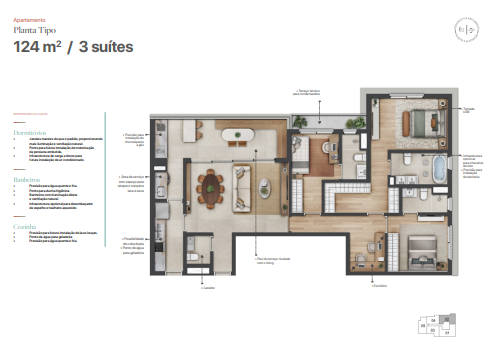 Apartamento à venda com 124m², 3 quartos com vaga - 24