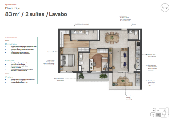 Apartamento à venda com 83m², 2 quartos com vaga - 24