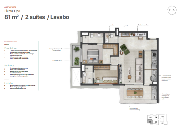 Apartamento à venda com 81m², 2 quartos com vaga - 24