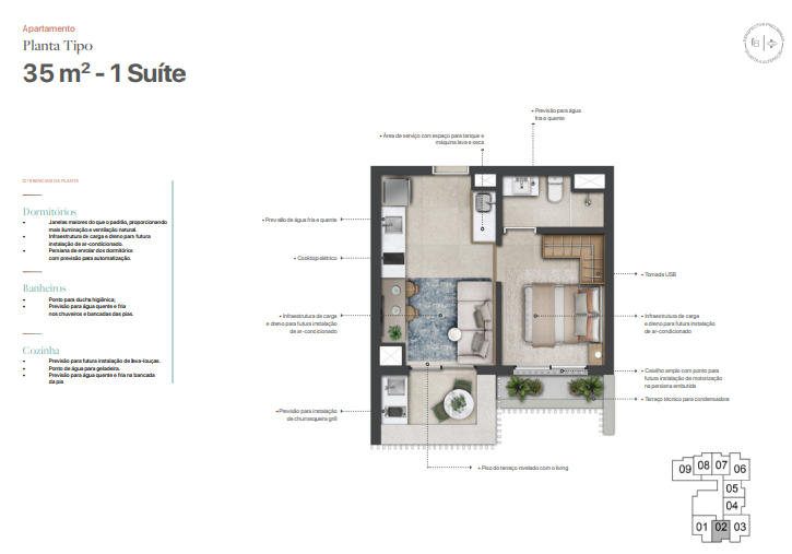 Apartamento à venda com 35m², 1 quarto sem vaga - 24