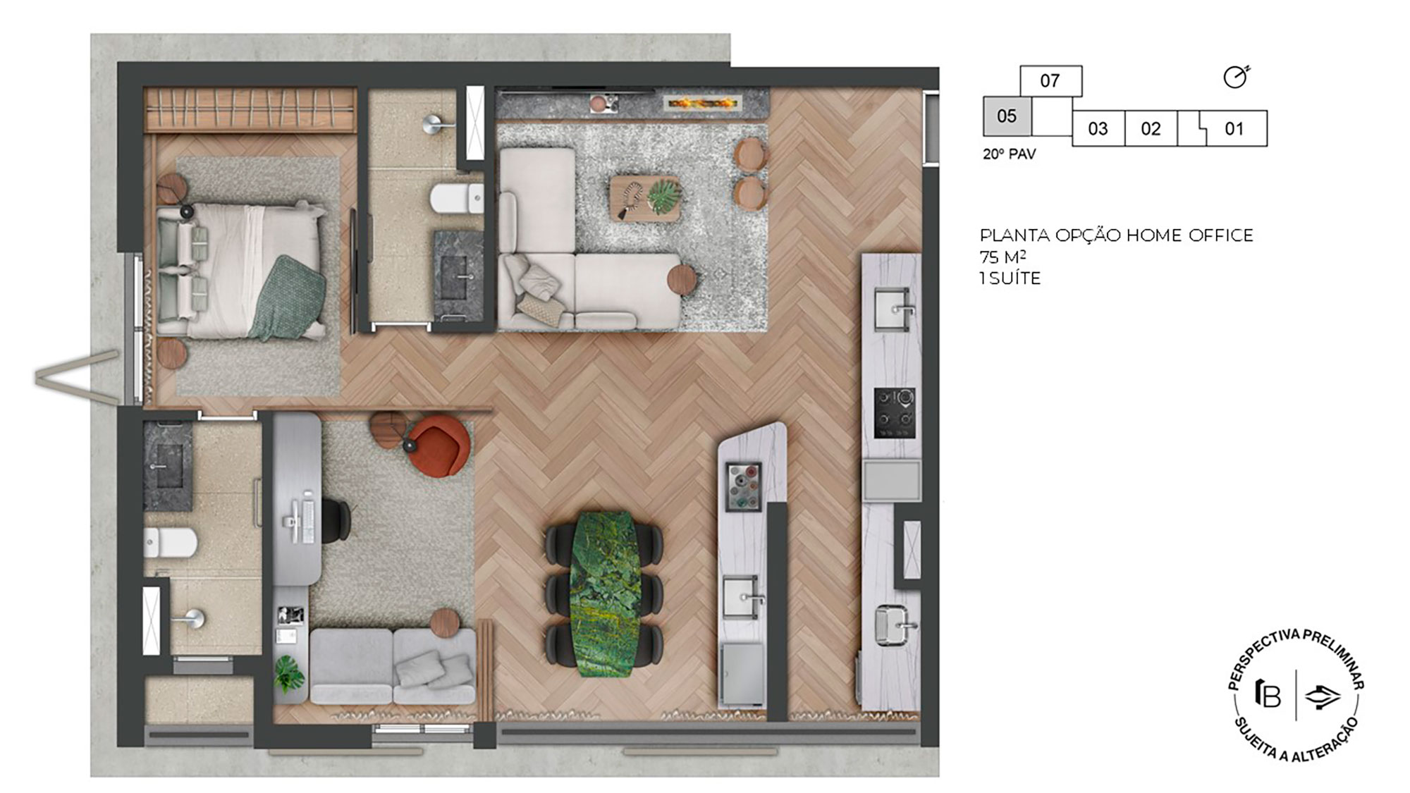 Apartamento à venda com 75m², 2 quartos com vaga - 18