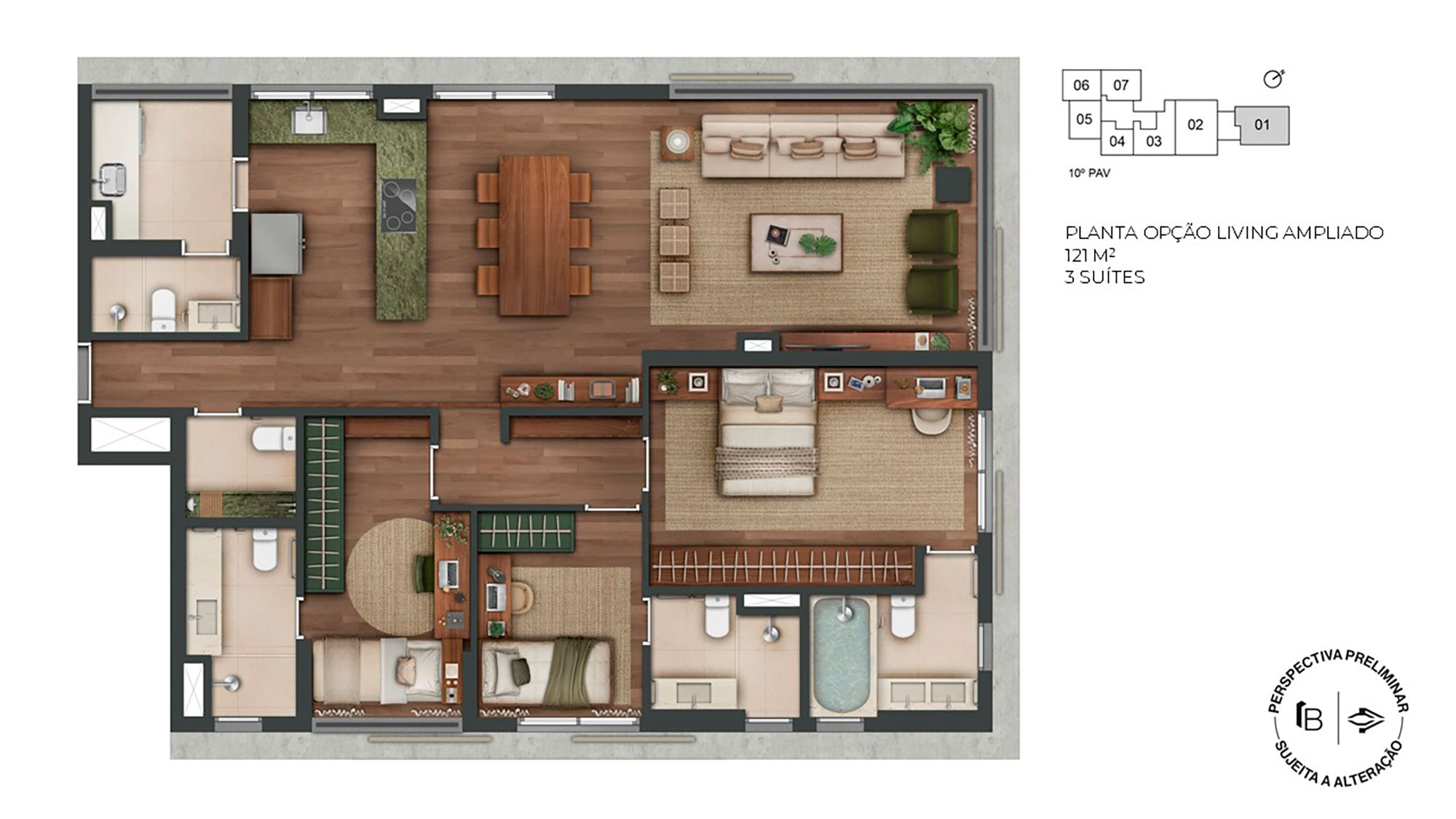 Apartamento à venda com 121m², 3 quartos com vaga - 18