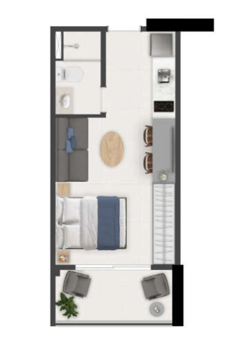 Studio à venda com 26m², 0 quartos sem vaga - 37