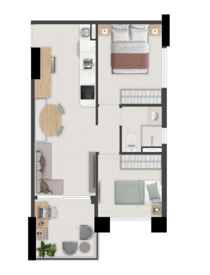 Apartamento à venda com 41m², 2 quartos com vaga - 37