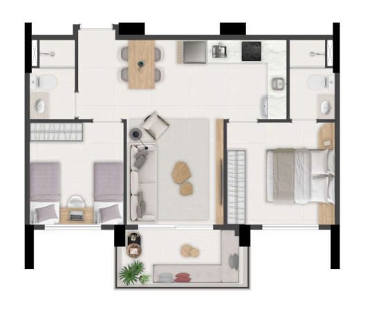 Apartamento à venda com 49m², 2 quartos com vaga - 37