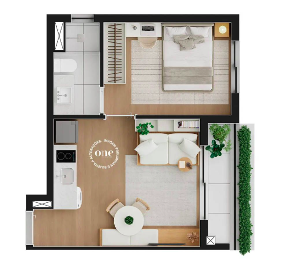 Apartamento à venda com 33m², 1 quarto sem vaga - 10