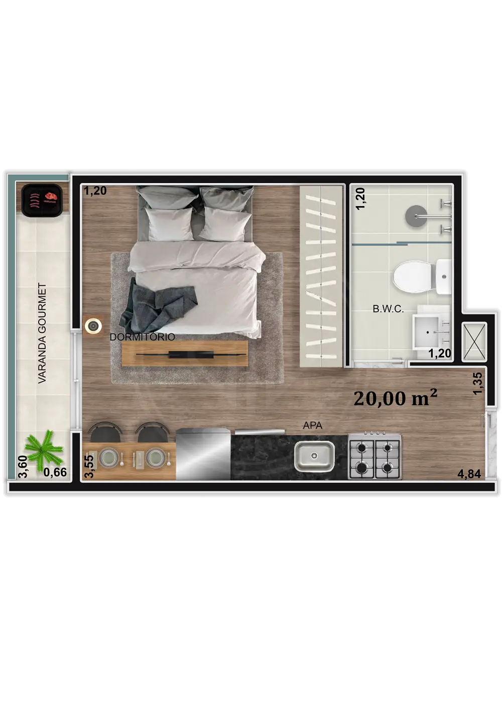 Studio à venda com 20m², 0 quartos sem vaga - 9