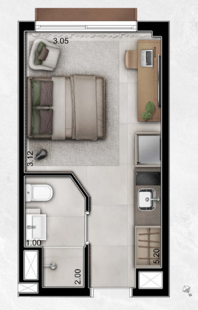 Studio à venda com 19m², 0 quartos sem vaga - 20