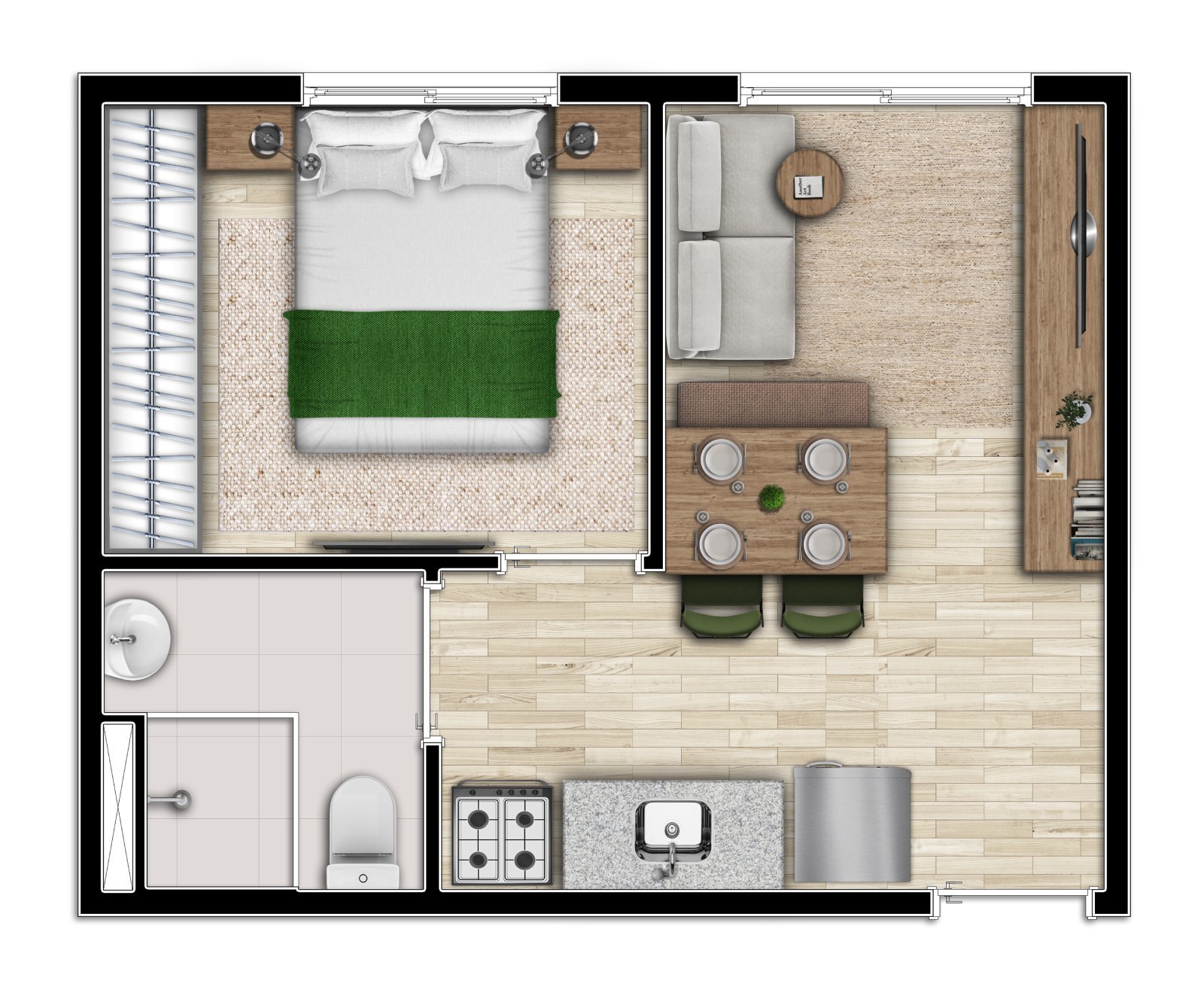 Apartamento à venda com 25m², 1 quarto sem vaga - 18