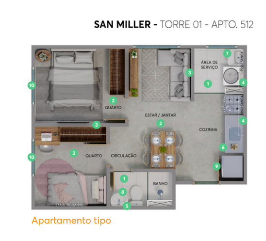 Apartamento à venda com 34m², 2 quartos sem vaga - 11