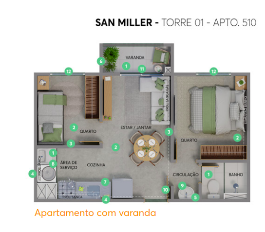 Apartamento à venda com 34m², 2 quartos sem vaga - 10