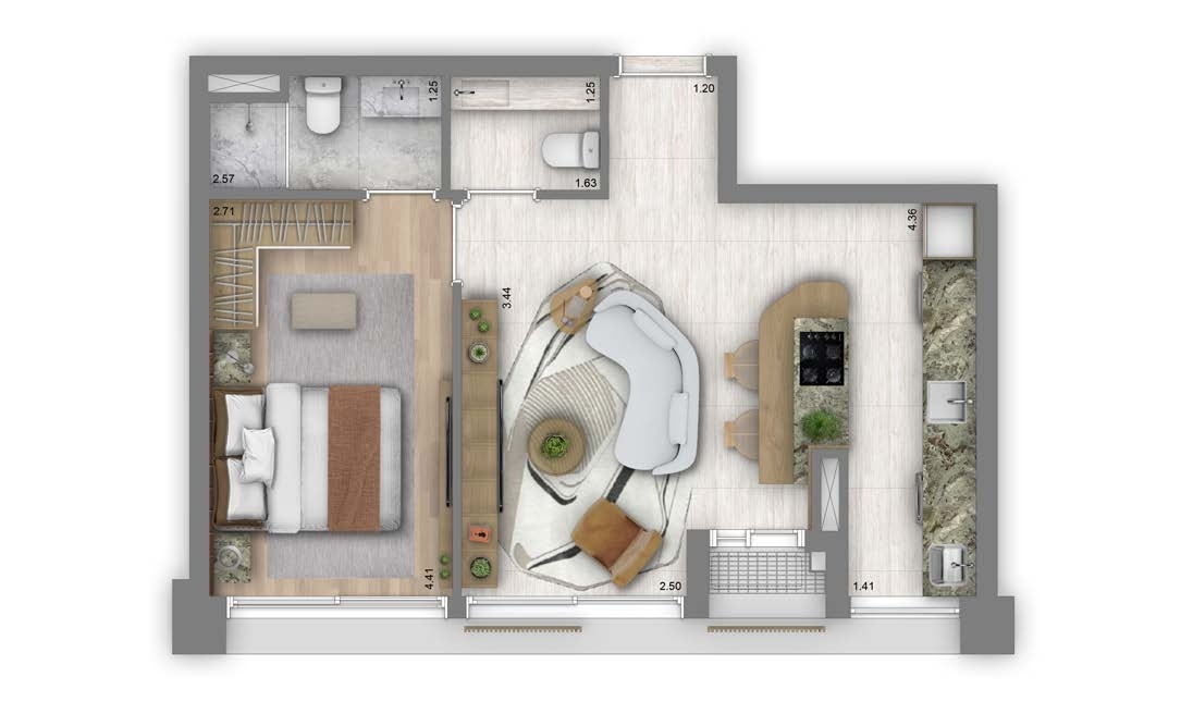 Apartamento à venda com 54m², 1 quarto com vaga - 29