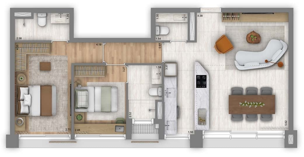 Apartamento à venda com 80m², 2 quartos com vaga - 30