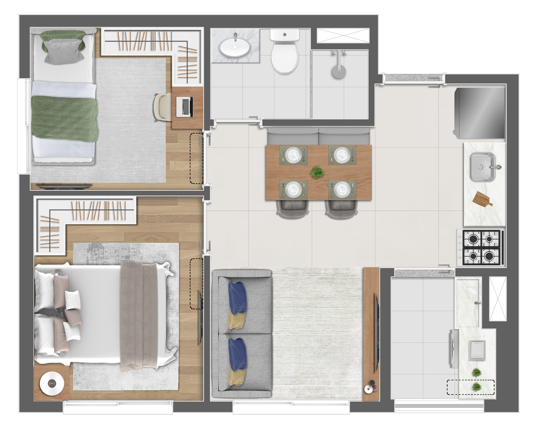 Apartamento à venda com 37m², 2 quartos sem vaga - 19