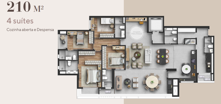 Apartamento à venda com 210m², 4 quartos com vaga - 25