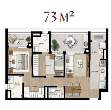 Apartamento à venda com 73m², 2 quartos com vaga - 29