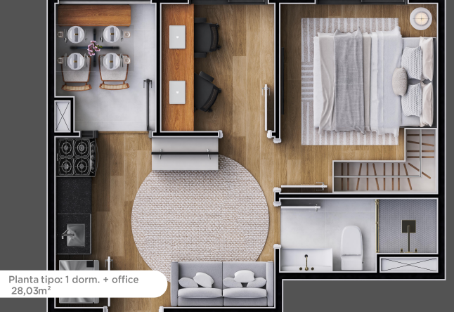 Apartamento à venda com 28m², 2 quartos sem vaga - 17