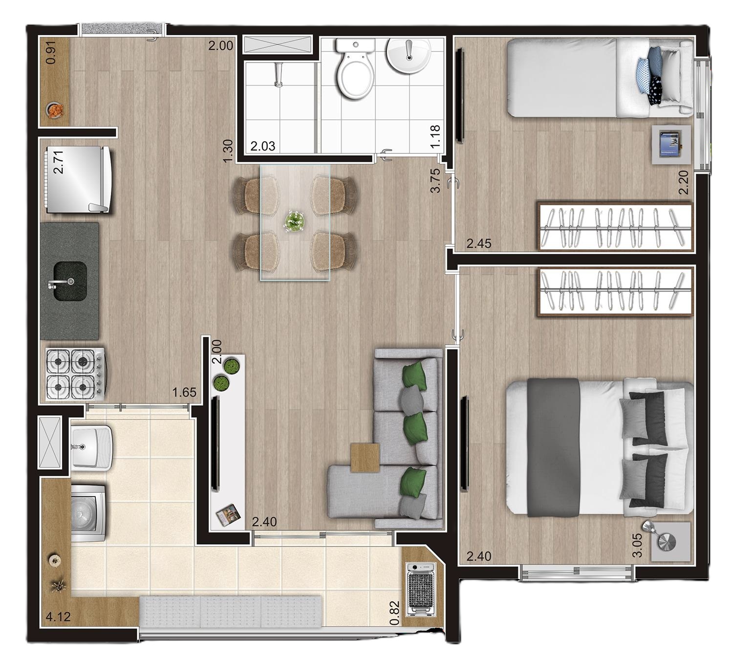 Apartamento à venda com 41m², 2 quartos com vaga - 11