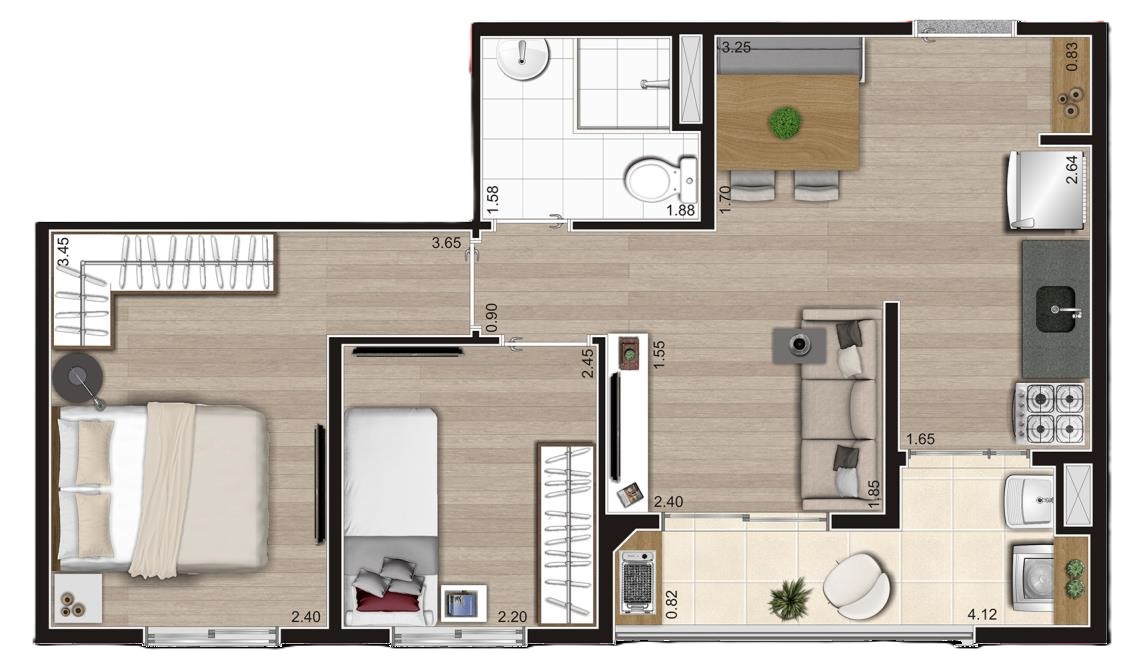 Apartamento à venda com 43m², 2 quartos com vaga - 12
