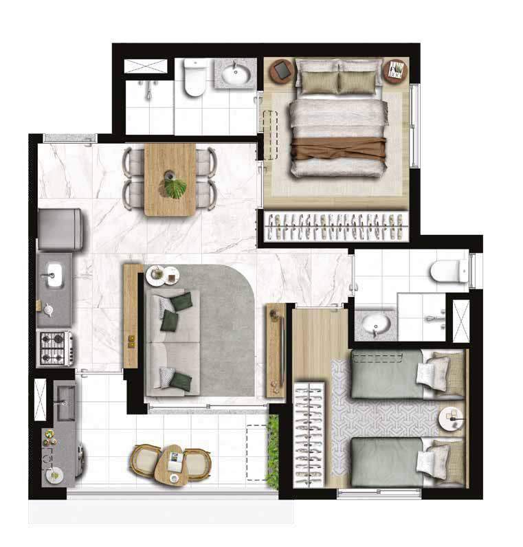 Apartamento à venda com 49m², 2 quartos com vaga - 23
