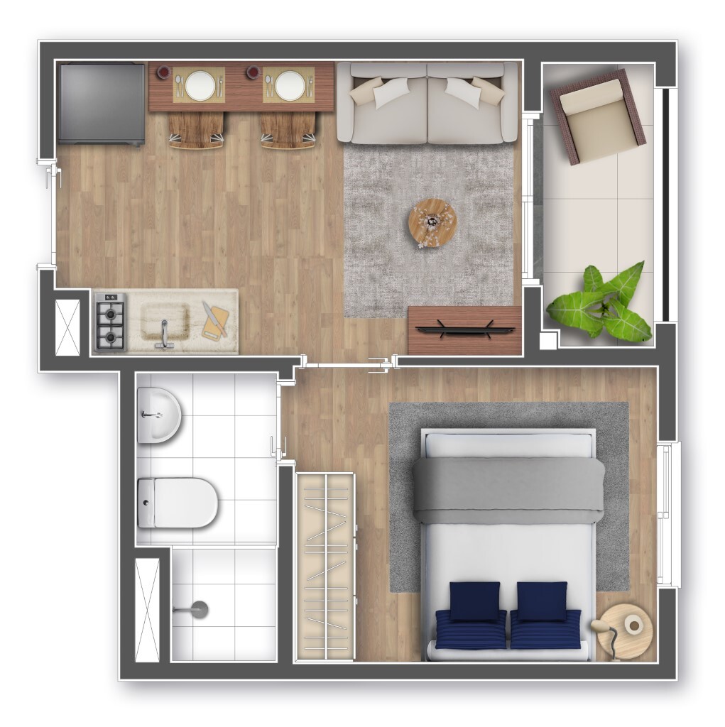 Apartamento à venda com 24m², 1 quarto sem vaga - 21
