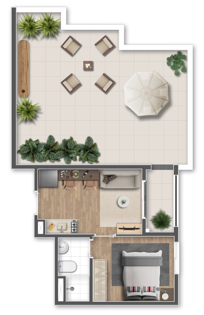 Apartamento à venda com 51m², 1 quarto sem vaga - 21