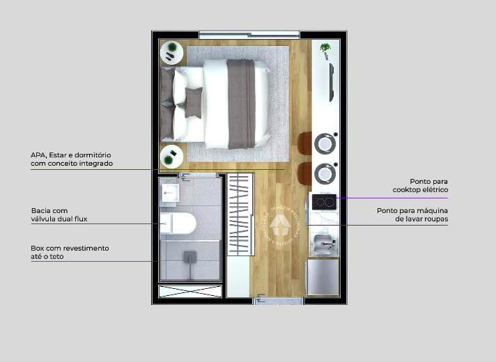 Studio à venda com 17m², 1 quarto sem vaga - 28