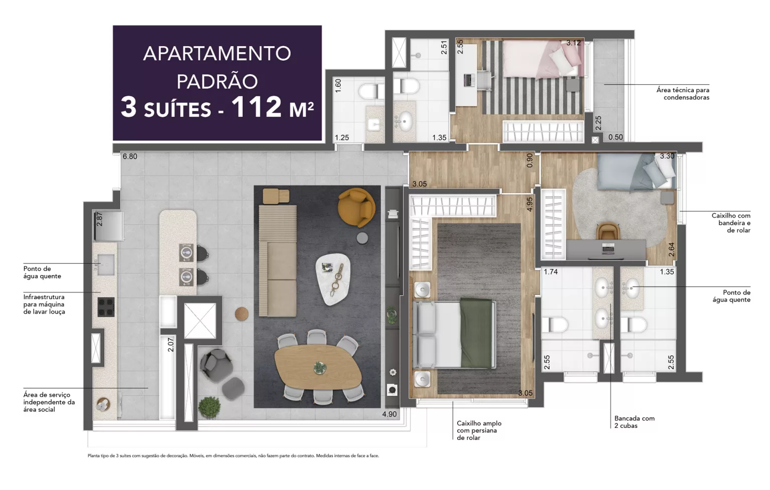 Apartamento à venda com 112m², 3 quartos com vaga - 12