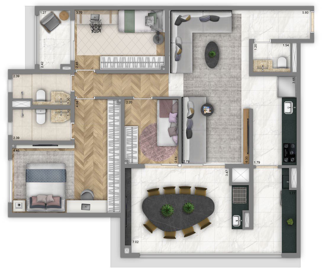 Apartamento à venda com 110m², 3 quartos com vaga - 22
