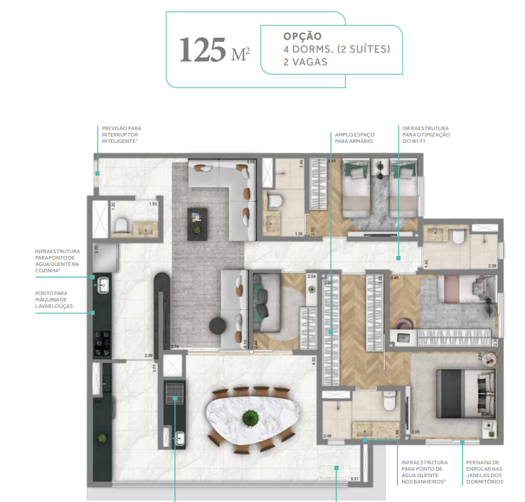 Apartamento à venda com 125m², 4 quartos com vaga - 22