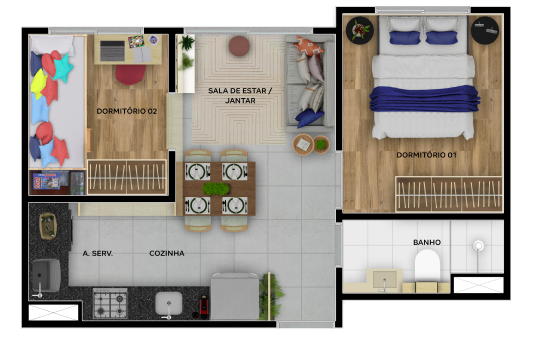 Apartamento à venda com 33m², 2 quartos sem vaga - 18