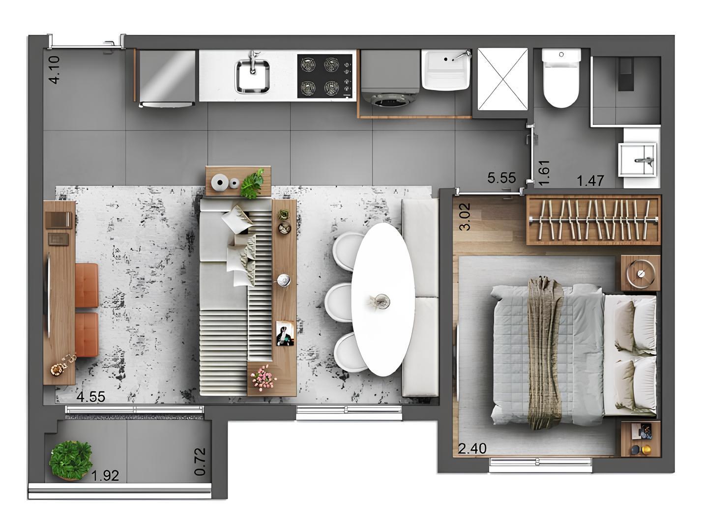 Apartamento à venda com 35m², 1 quarto sem vaga - 24