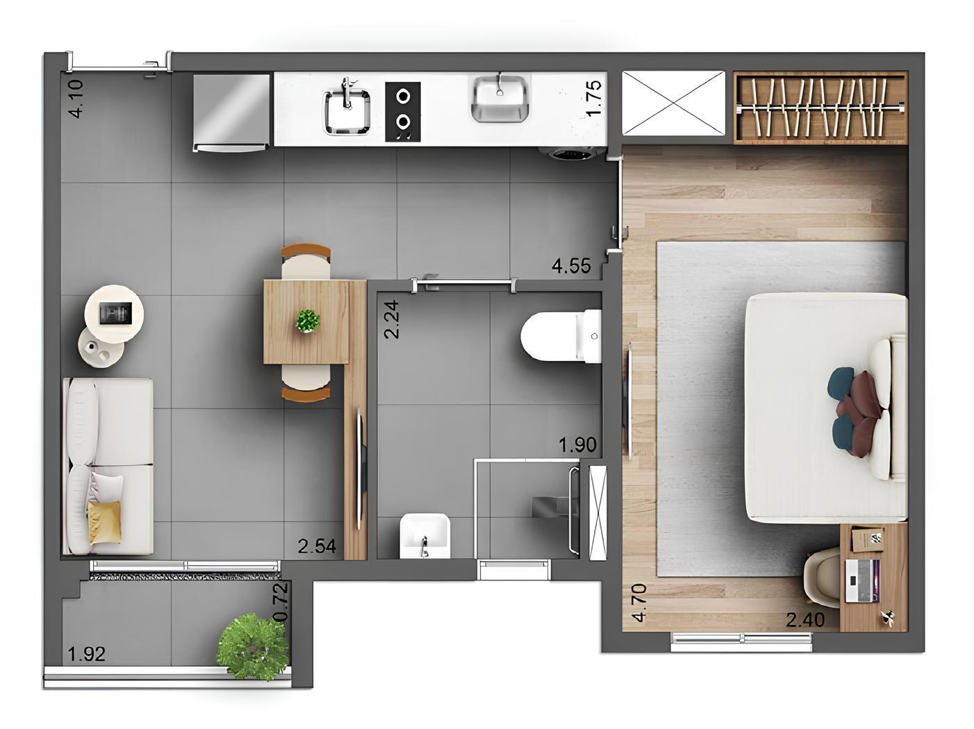 Apartamento à venda com 35m², 1 quarto sem vaga - 25