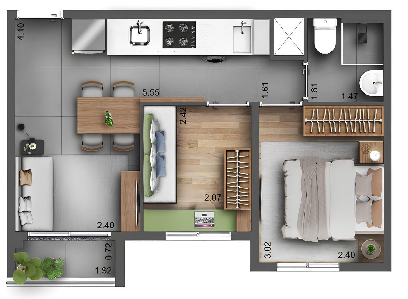 Apartamento à venda com 35m², 2 quartos sem vaga - 24