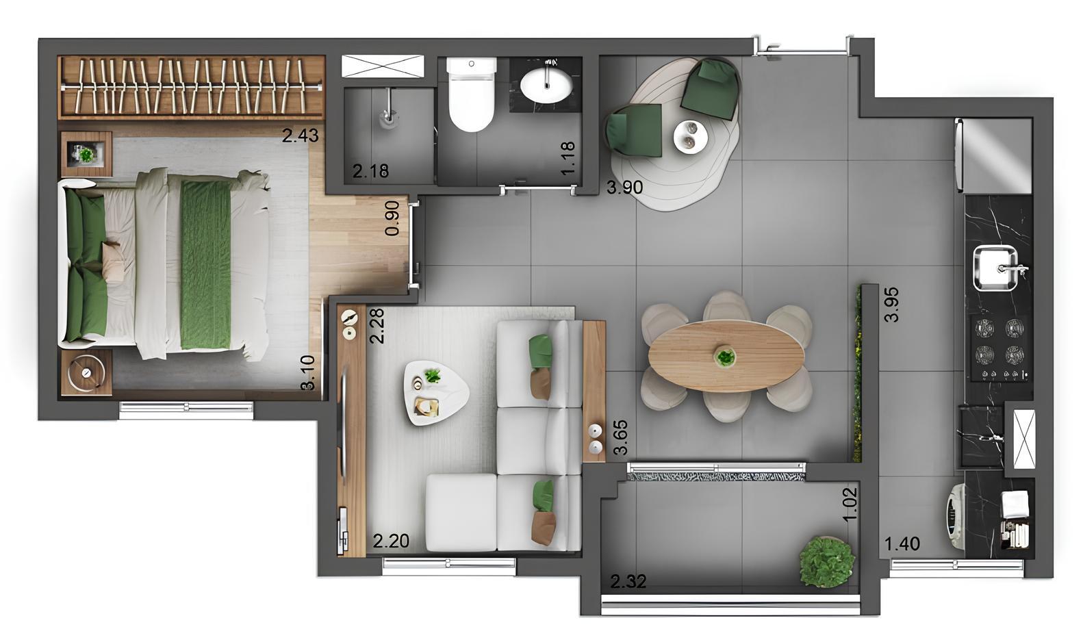 Apartamento à venda com 39m², 2 quartos sem vaga - 24